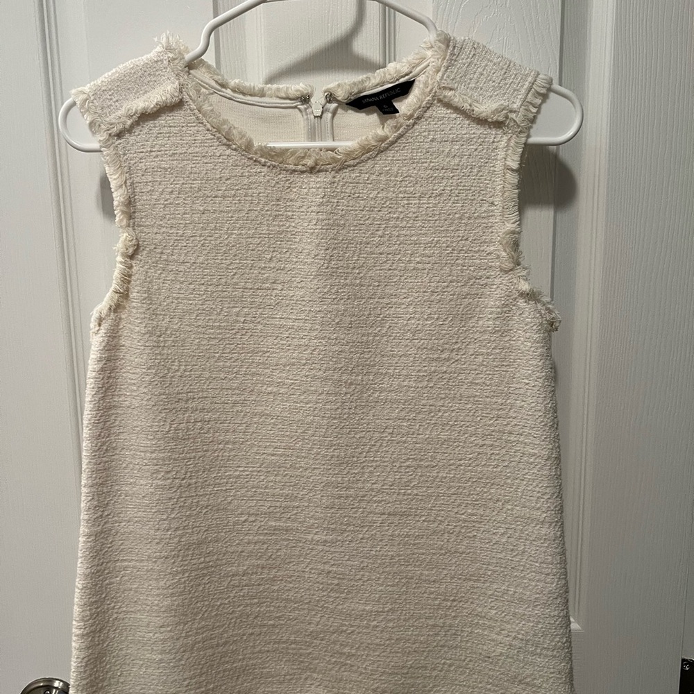 Banana Republic Cream Ribbed Sleeveless Blouse